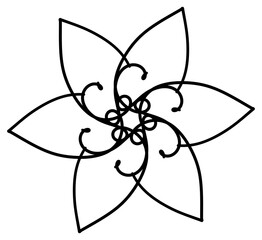 
It is a flower drawn with a black line.