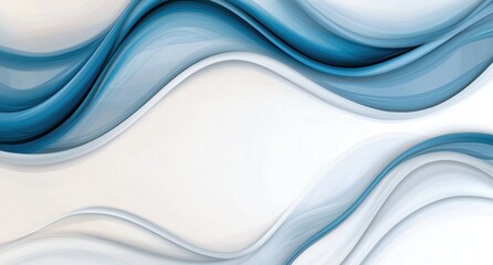 Obraz premium Flowing abstract waves of blue and white