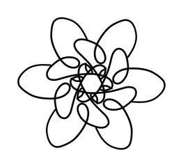 
It is a flower drawn with a black line.