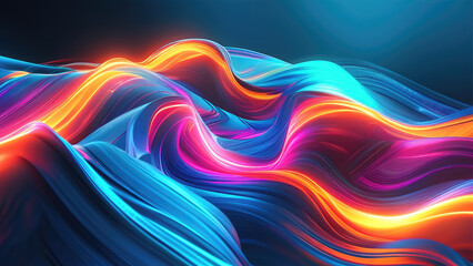 Abstract Neon Wave Patterns