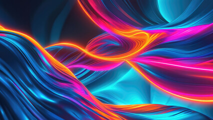 Naklejka premium Abstract Neon Wave Patterns