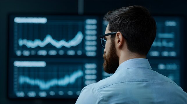 Business Analyst Presenting Data Charts in Corporate Meeting