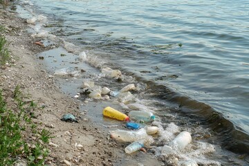 Water pollution in the river environment 