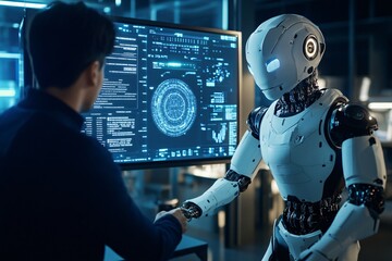 Humanoid Robot Collaborating with Human in Tech Environment