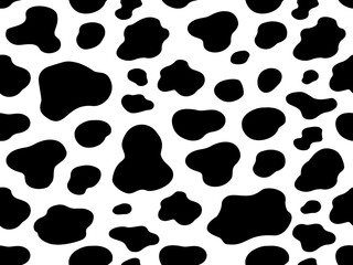 Fototapeta premium Print texture white cow black spot repeated seamless pattern print dalmatian dog