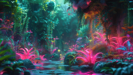 Neon Jungle in a Cyberpunk Dream