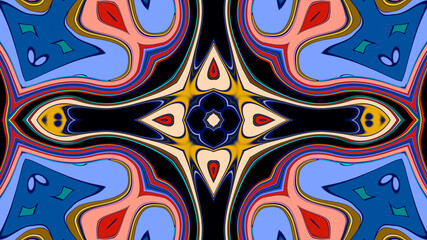 Abstract colorful psychedelic mandala background pattern for a summer music festival
