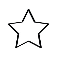 Hand drawn black outline star. Vector illustration
