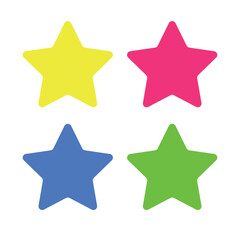 Basic stars flat vector design collection set.