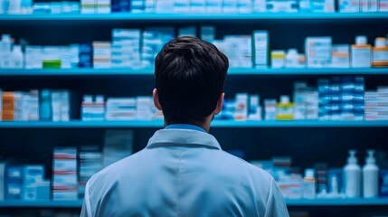 Pharmacist Expertly Preparing Prescriptions in a Modern Pharmacy Setting