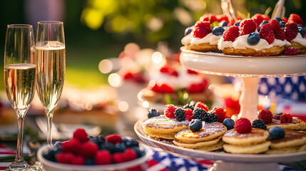 Celebrate National Champagne Day with a festive brunch featuring delicious desserts and bubbly