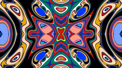 Abstract colorful psychedelic mandala background pattern for a summer music festival
