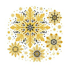 Golden Snowflake Mandala