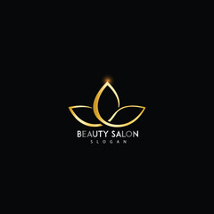 Saloon golden logo vector illustration 