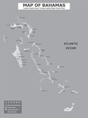 American Countries Geography Political map. Political map of country with capital, province or state capital, major cities and town.
