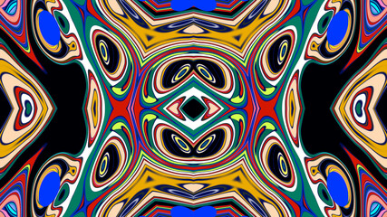 Abstract colorful psychedelic mandala background pattern for a summer music festival
