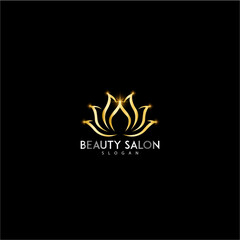 Saloon golden logo vector illustration 