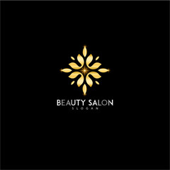 Saloon golden logo vector illustration 