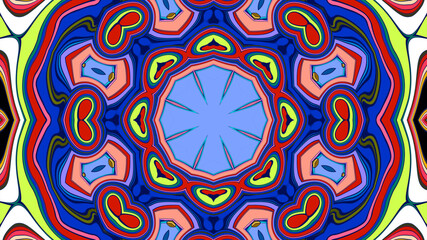 Abstract colorful psychedelic mandala background pattern for a summer music festival
