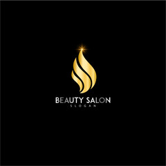 Saloon golden logo vector illustration 