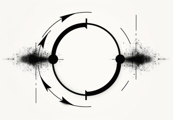 Black Vector Arrows Circle Illustration for Feedback Cycle