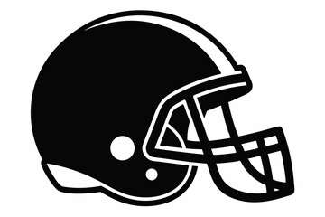 American Football Helmet Silhouette Vector, football helmet flat icon, Helmets black Clip art	
