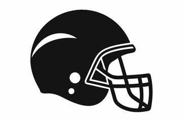 American Football Helmet Silhouette Vector, football helmet flat icon, Helmets black Clip art	

