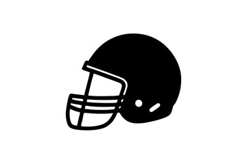 American Football Helmet Silhouette Vector, football helmet flat icon, Helmets black Clip art	
