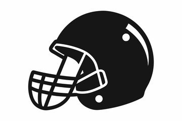 American Football Helmet Silhouette Vector, football helmet flat icon, Helmets black Clip art	
