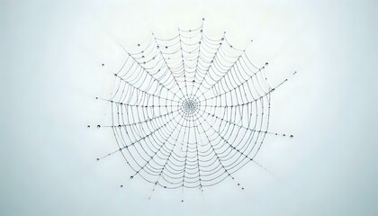 Intricate Spider Web with Metallic Spiders