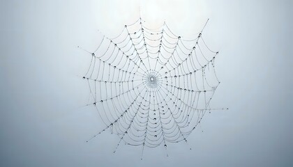 Intricate Spider Web with Metallic Spiders