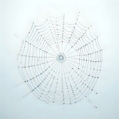 Obraz premium Intricate Spider Web with Metallic Spiders