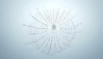 Intricate Spider Web with Metallic Spiders