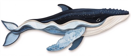Obraz premium Artistic Blue Whale Design in Contemporary Style