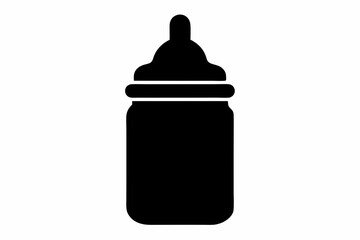 baby bottle icon, feeding bottle vector, milk bottle silhouette vector