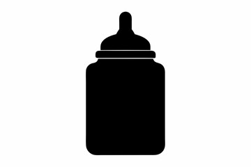 baby bottle icon, feeding bottle vector, milk bottle silhouette vector