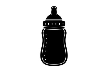 baby bottle icon, feeding bottle vector, milk bottle silhouette vector
