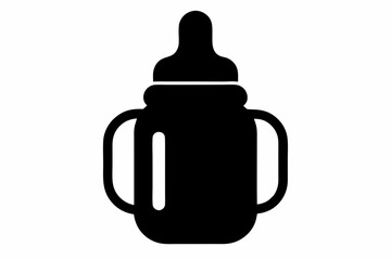 baby bottle icon, feeding bottle vector, milk bottle silhouette vector
