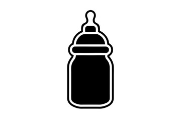 baby bottle icon, feeding bottle vector, milk bottle silhouette vector