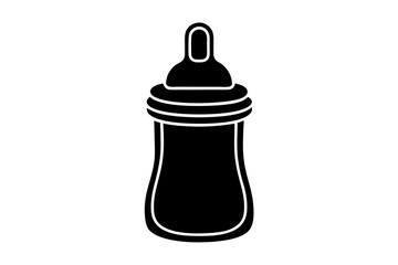 baby bottle icon, feeding bottle vector, milk bottle silhouette vector