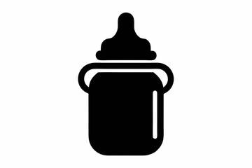 baby bottle icon, feeding bottle vector, milk bottle silhouette vector