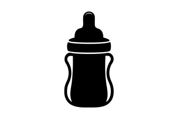 baby bottle icon, feeding bottle vector, milk bottle silhouette vector
