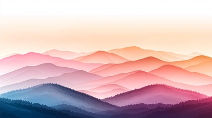 Fototapeta premium Serene Colorful Mountain Landscape at Dusk
