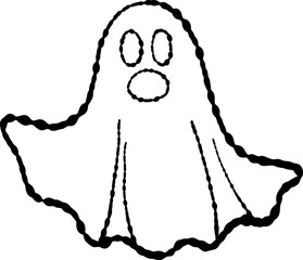 Hand Drawn Doodle Ghost Illustration