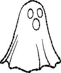 Hand Drawn Doodle Ghost Illustration