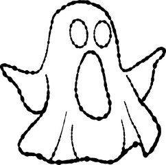 Hand Drawn Doodle Ghost Illustration