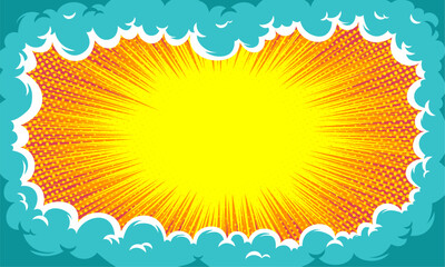 Fototapeta premium Comic abstract cloud border background