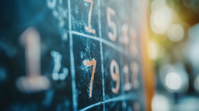 A close-up of a math equation focusing on division, emphasizing education and problem-solving