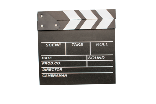 Movie Clapperboard Isolated on White Background for Film and Video Production