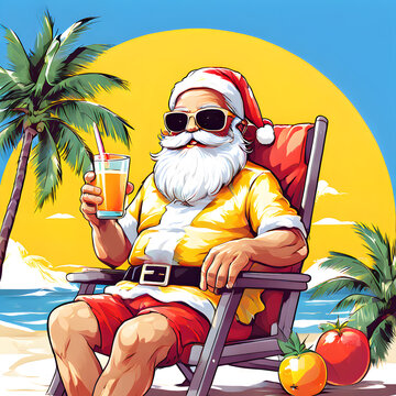santa claus on the beach